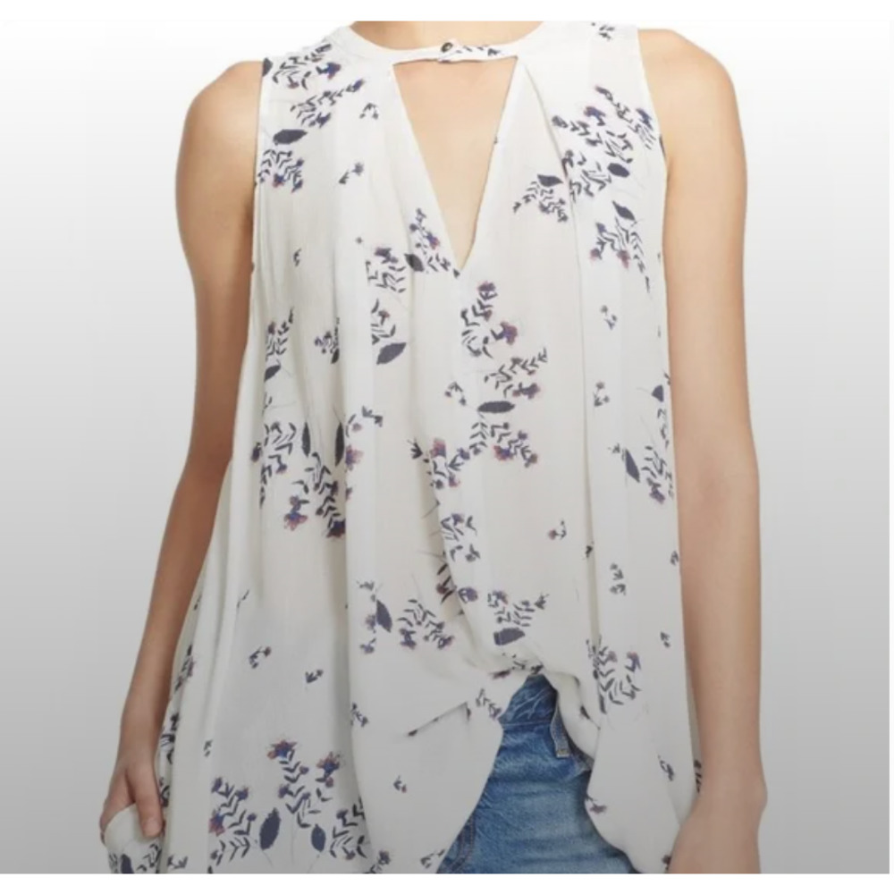 Free People White and Purple Midi Dress